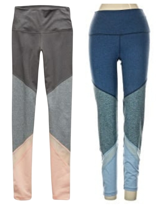 Outdoor Voices Pants - 2 Aerie Leggings Womens Gray Peach ,Blue Workout Pants Skinny Stretch Mesh Large